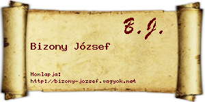 Bizony József névjegykártya