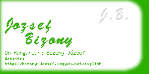 jozsef bizony business card